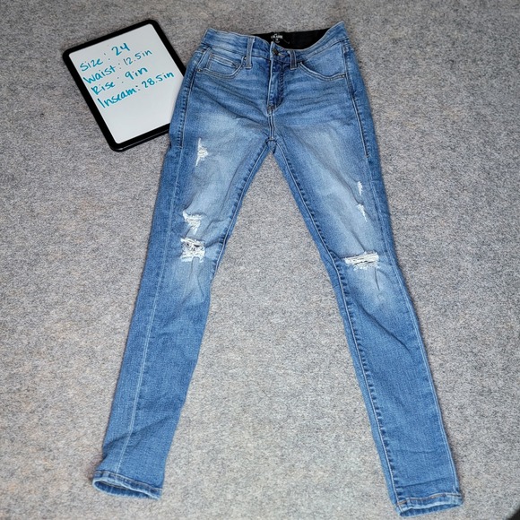 LuLaRoe Womens Size 24 Distressed Ripped Knee Skinny Jeans - Picture 1 of 6